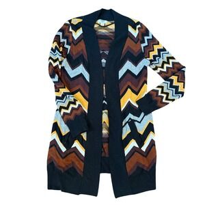 Missoni Target Cardigan Sweater Zigzag Open Front Duster Womens M Boho